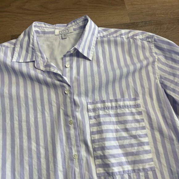 AYR The Deep End Shirt M medium grape soda purple stripe oversized button up - Picture 9 of 11
